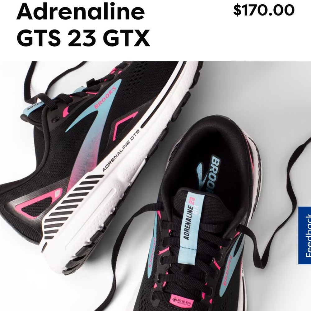 Brooks Black and Blue Athletic Shoes GTS 23